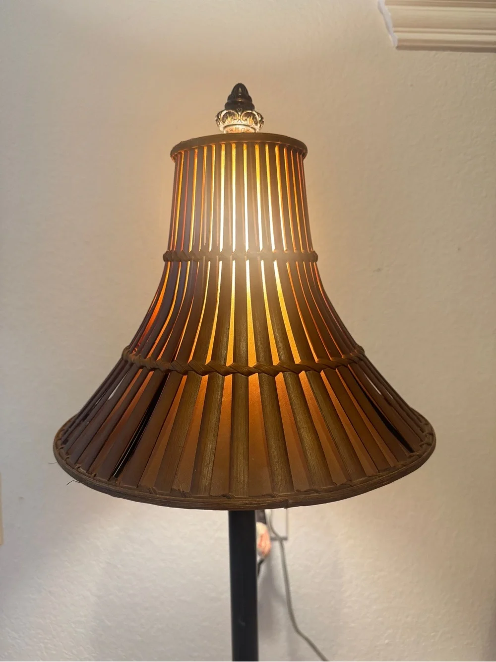 Vintage MCM Woven Bamboo Lamp Shade